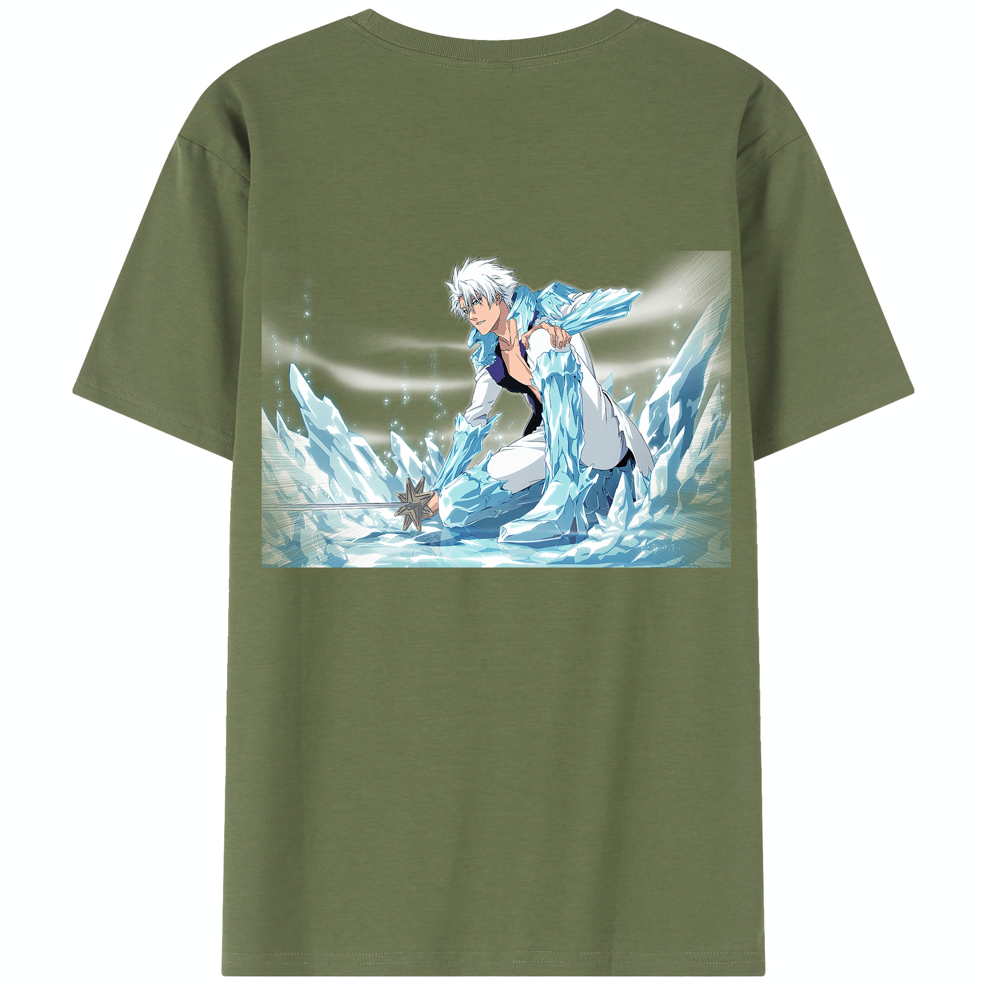 （画像用） ブリーチ 日番谷冬獅郎（ひつがや とうしろう） BLEACH Hitsugaya Toushirou 綿100％半袖Tシャツ（背面プリント）